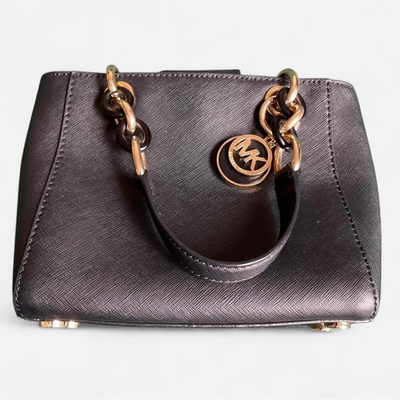 Michael Kors Charcoal Textured Bag with Gold Details - Picture 1 of 4